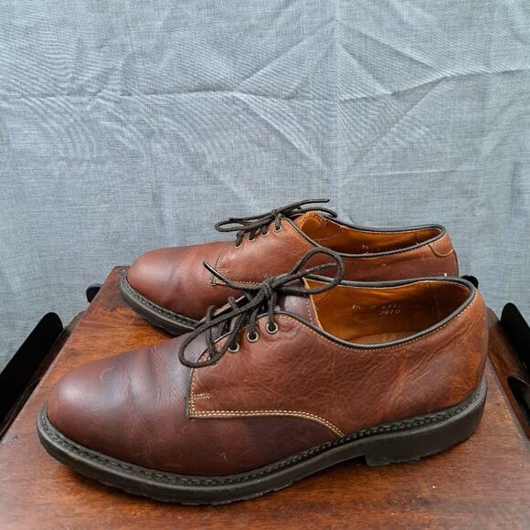 Allen Edmund's Leather Men Oxford Shoes Brown Sz 9.5D